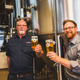 Victory Brewing’s Ron Barchet (left) and Bill Covaleski, with Prima Pils in hand.